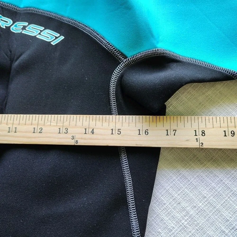CRESSI LARGE Women's LIDO 2MM SHORTY WETSUIT BLACK & TEAL BLUE